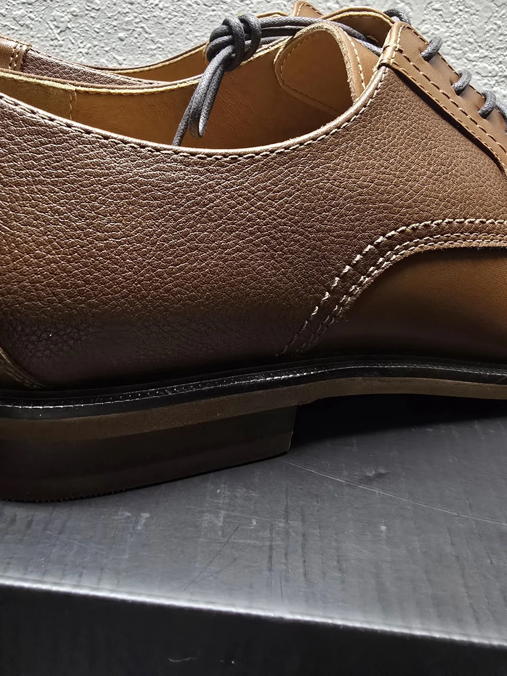 Zane Men's Tan & Brown Leather Derby Shoes Men Size 12